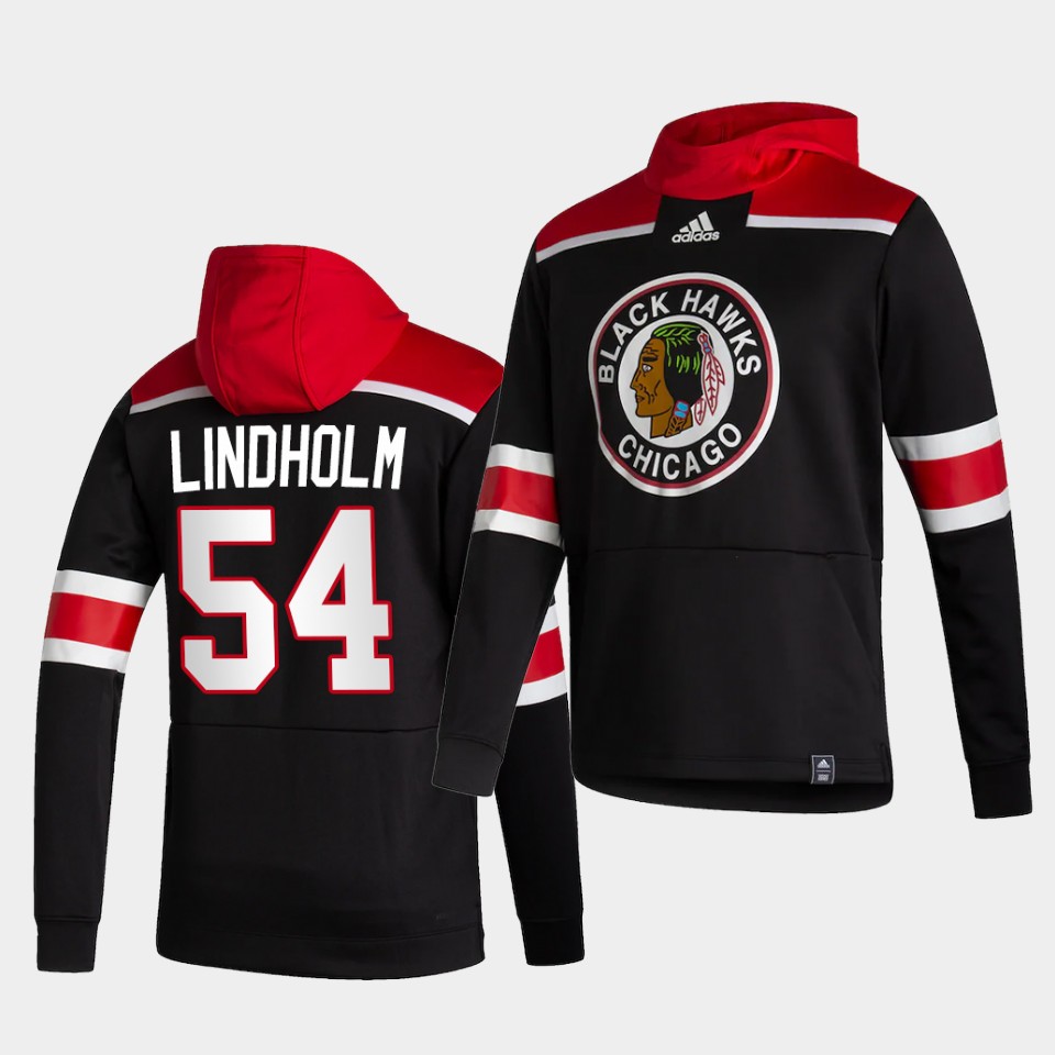 Men Chicago Blackhawks #54 Lindholm Black NHL 2021 Adidas Pullover Hoodie Jersey->arizona coyotes->NHL Jersey
